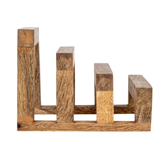 Hello Honey® 6" Natural 3 Section Mango Wood Cutting Board Stand